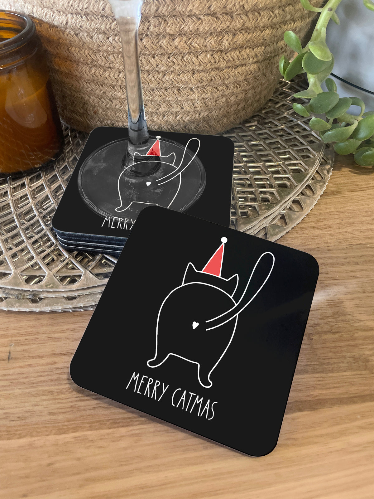 Catmas Greetings Coaster