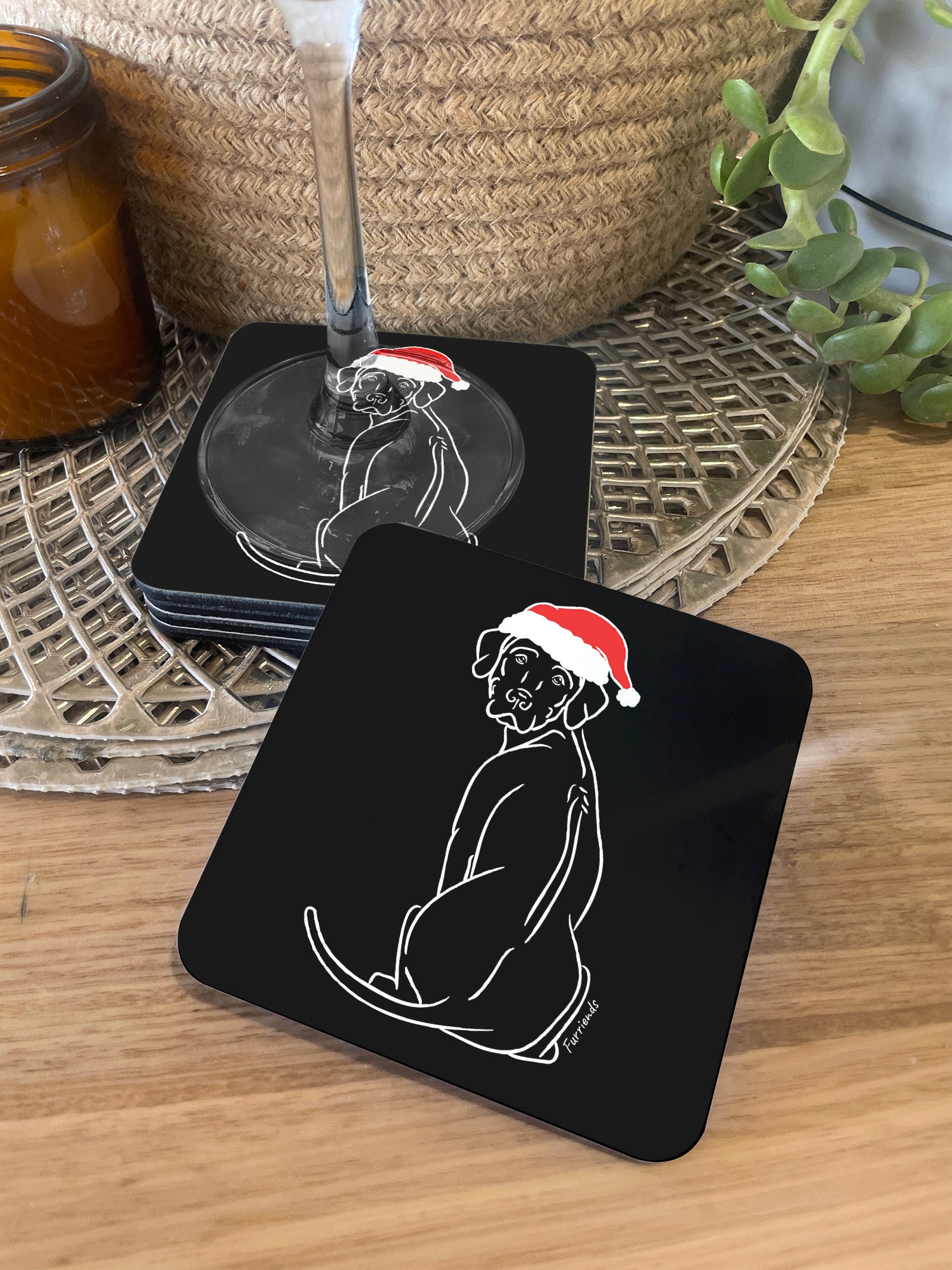 Rhodesian Ridgeback Christmas Edition Coaster