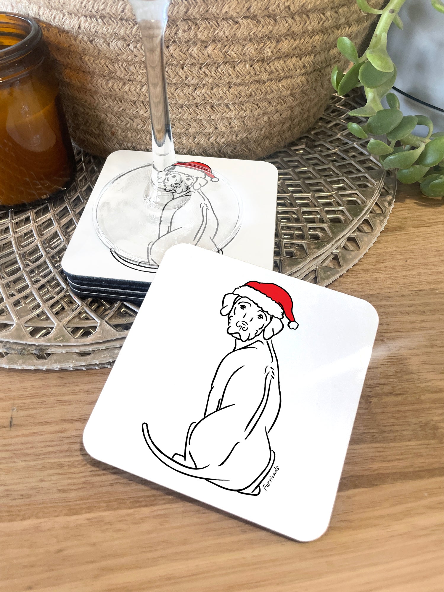 Rhodesian Ridgeback Christmas Edition Coaster