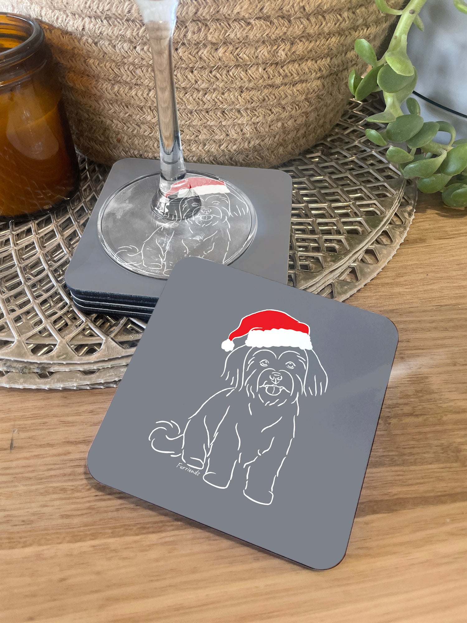 Maltese Terrier Christmas Edition Coaster