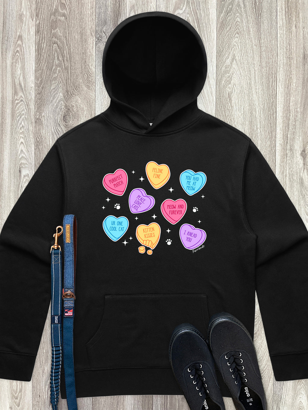 Candy Hearts - Cat Men's Comfort Hood