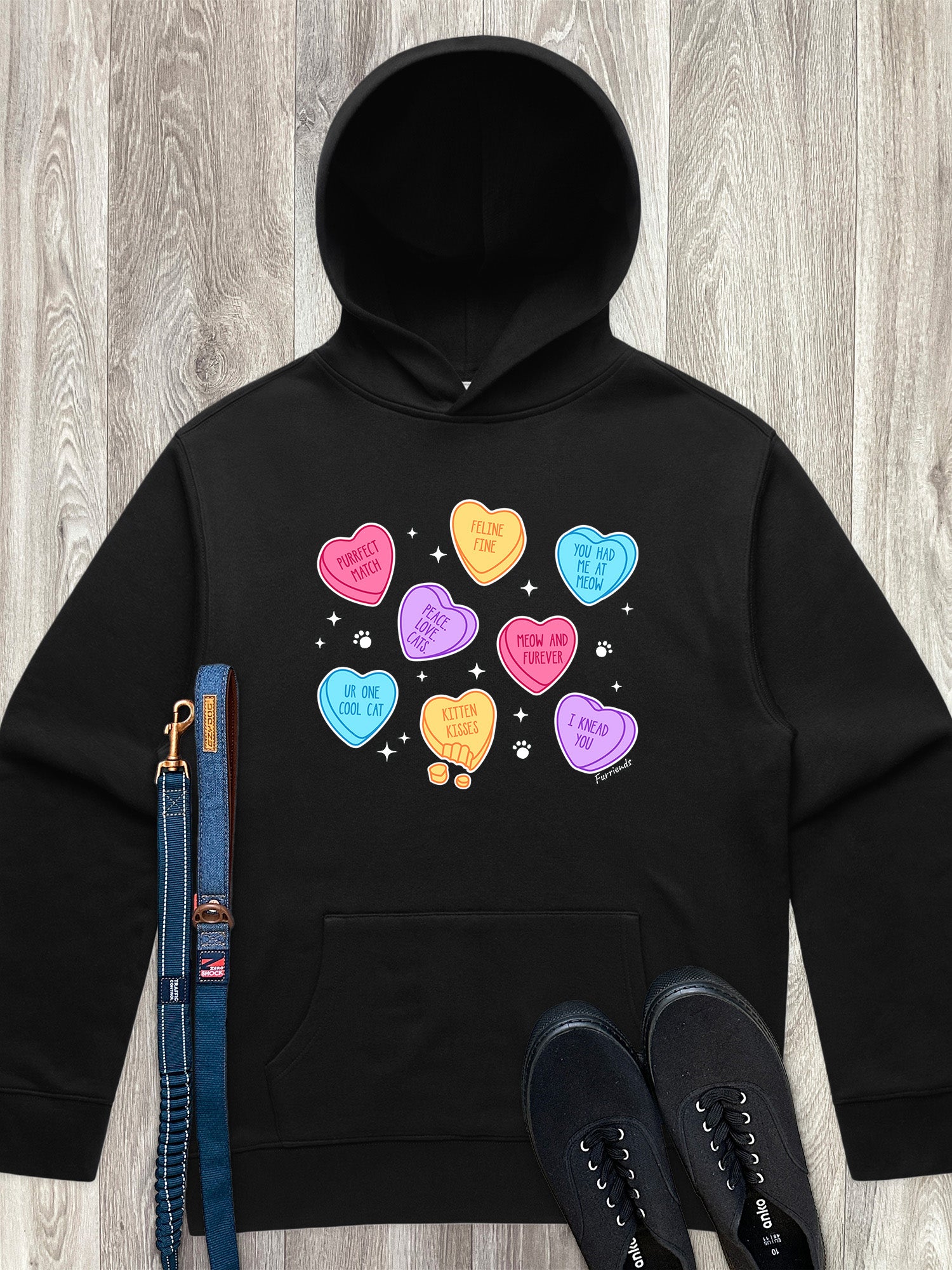 Candy Hearts - Cat Men's Comfort Hood