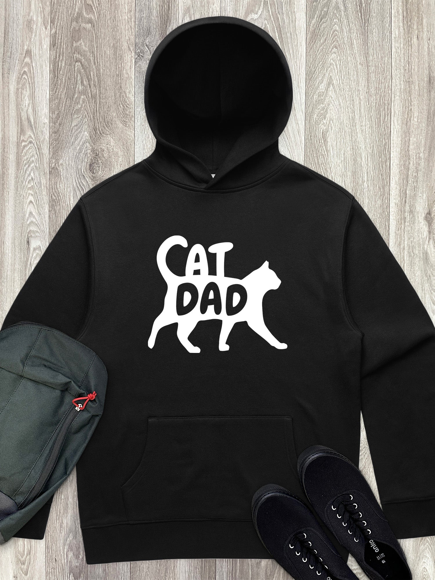 Cat Dad Silhouette Men's Comfort Hood