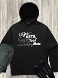 Coffee, Cats & Yoga Mats Men's Comfort Hood