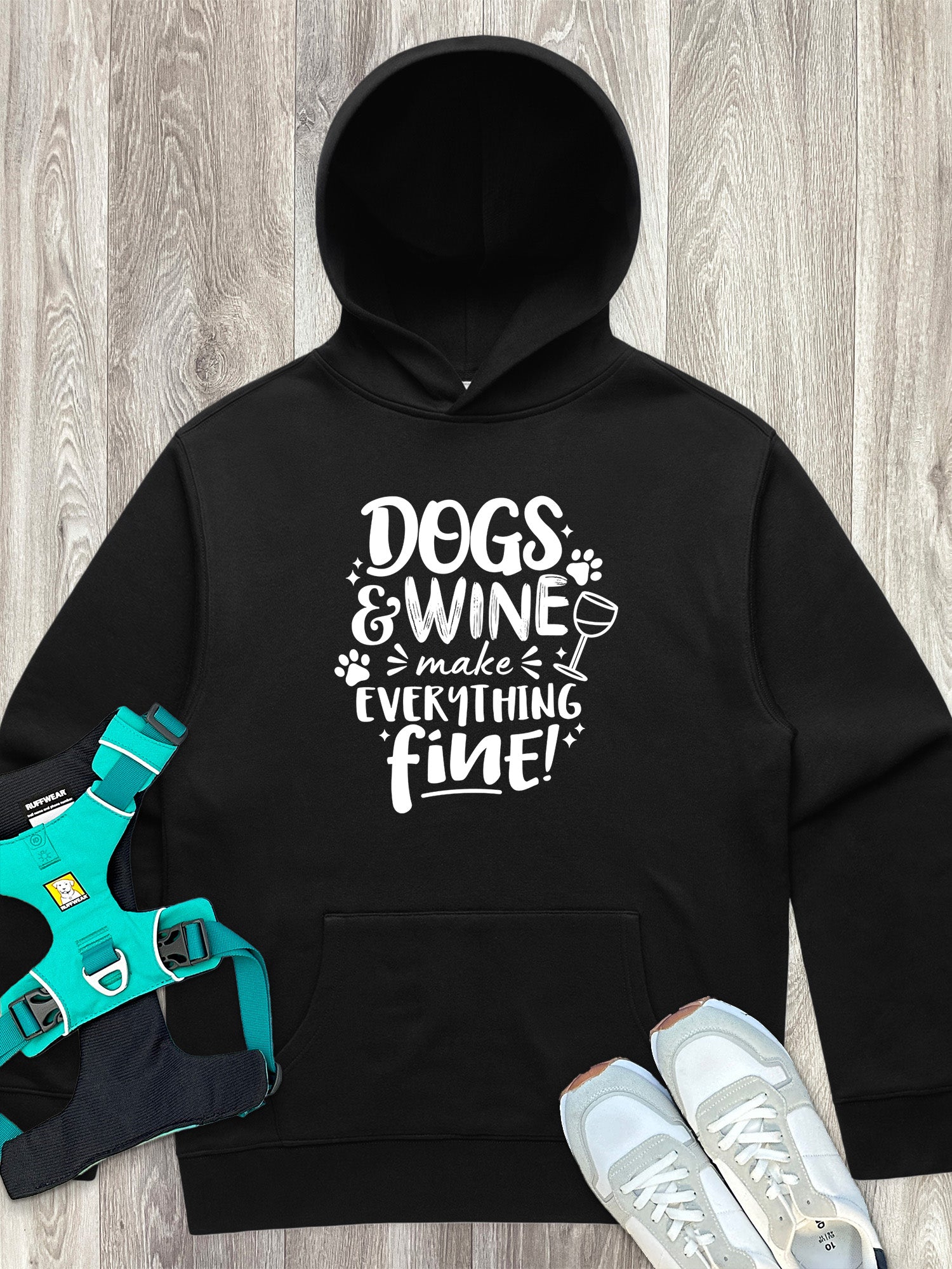 Dogs & Wine Make Everything Fine Men's Comfort Hood