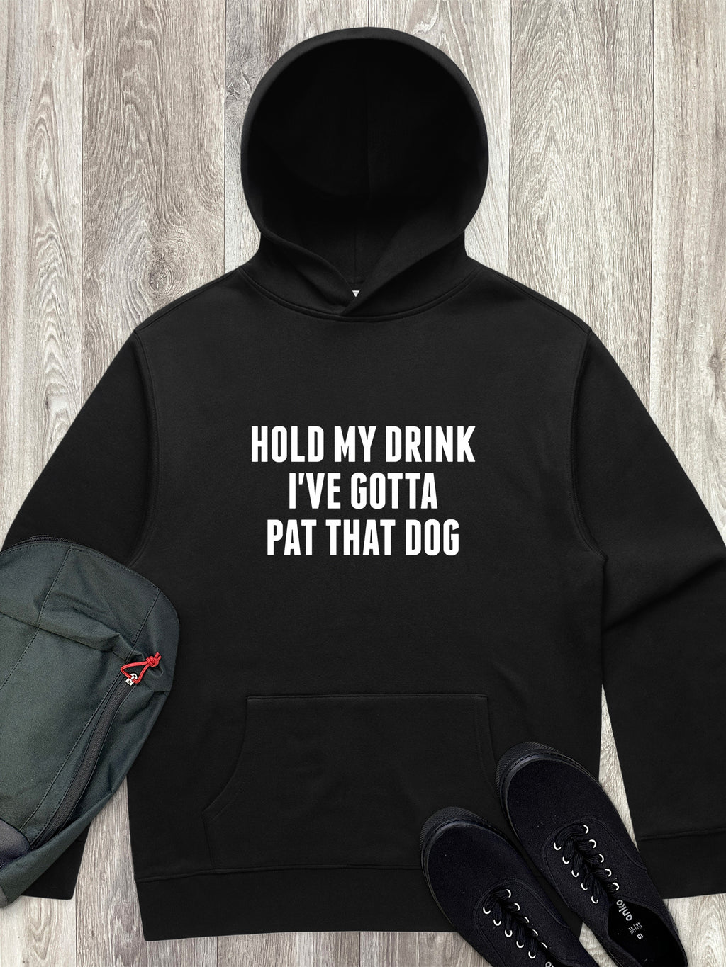 Hold My Drink I've Gotta Pat That Dog Men's Comfort Hood