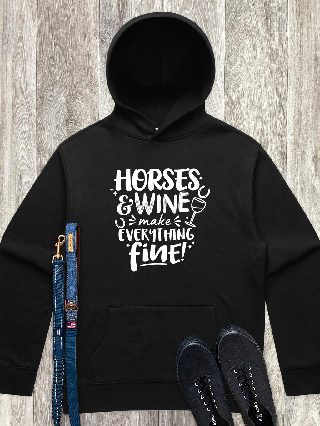 Horses & Wine Make Everything Fine Men's Comfort Hood