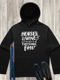 Horses & Wine Make Everything Fine Men's Comfort Hood
