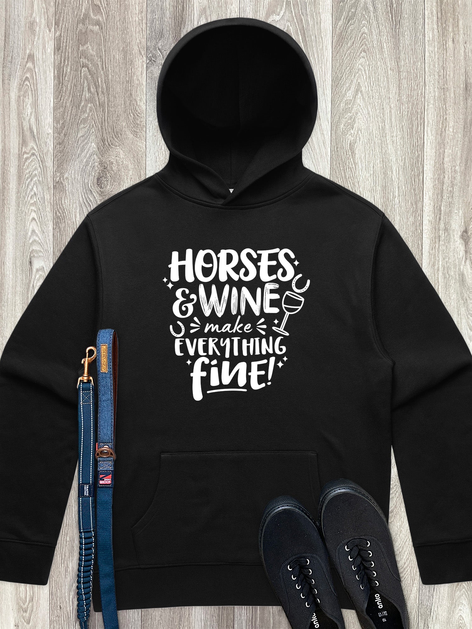 Horses & Wine Make Everything Fine Men's Comfort Hood