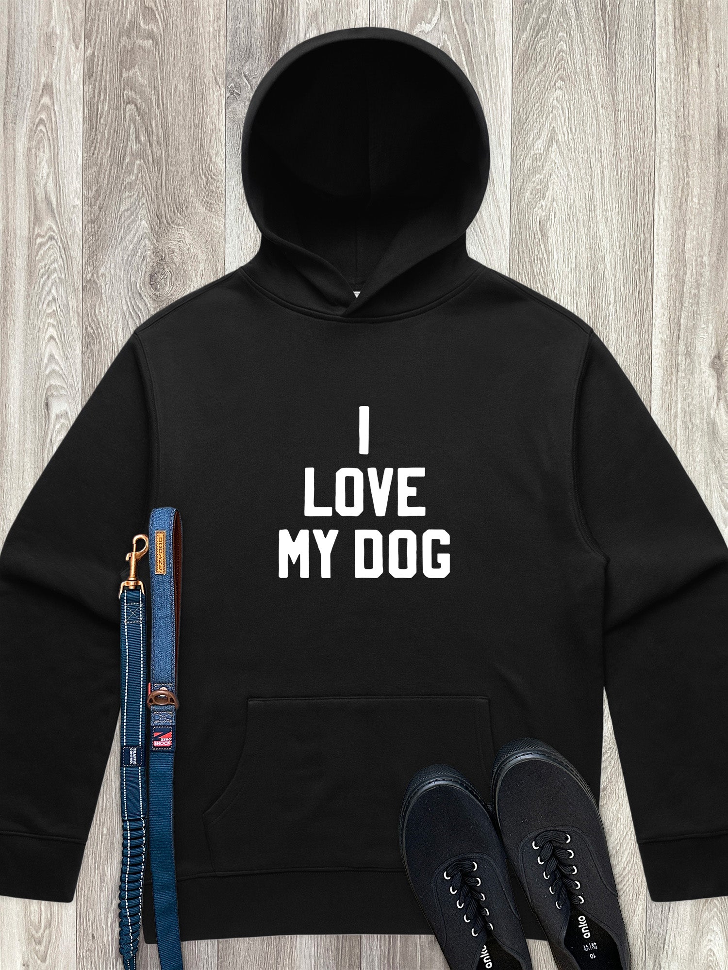 I Love My Dog Men's Comfort Hood