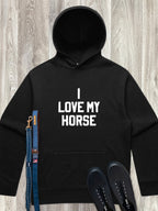 I Love My Horse Men's Comfort Hood