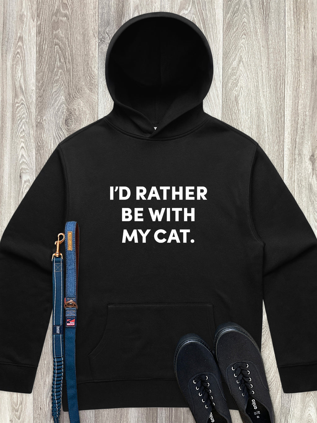 I'd Rather Be With My Cat. Men's Comfort Hood