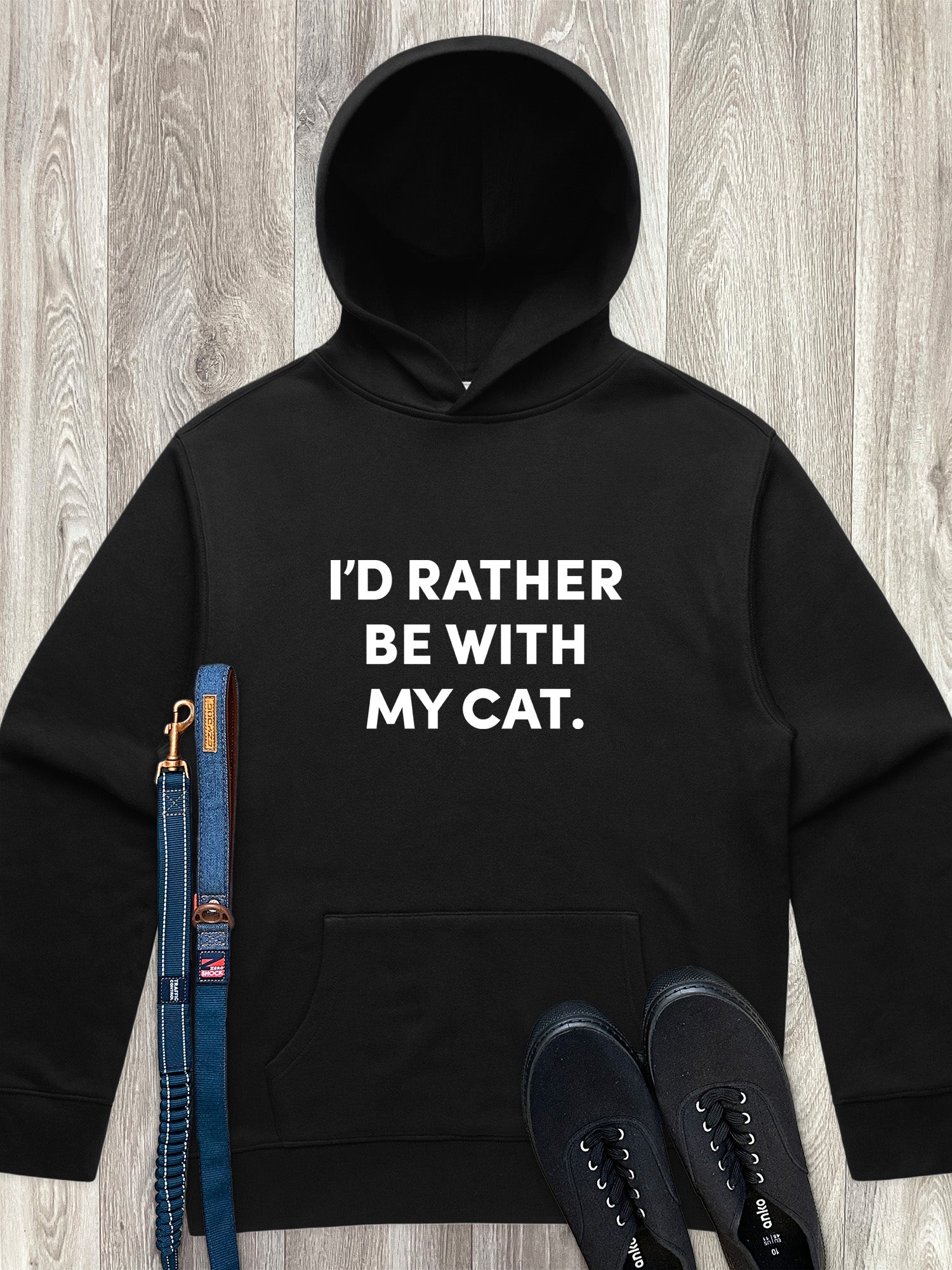 I'd Rather Be With My Cat. Men's Comfort Hood