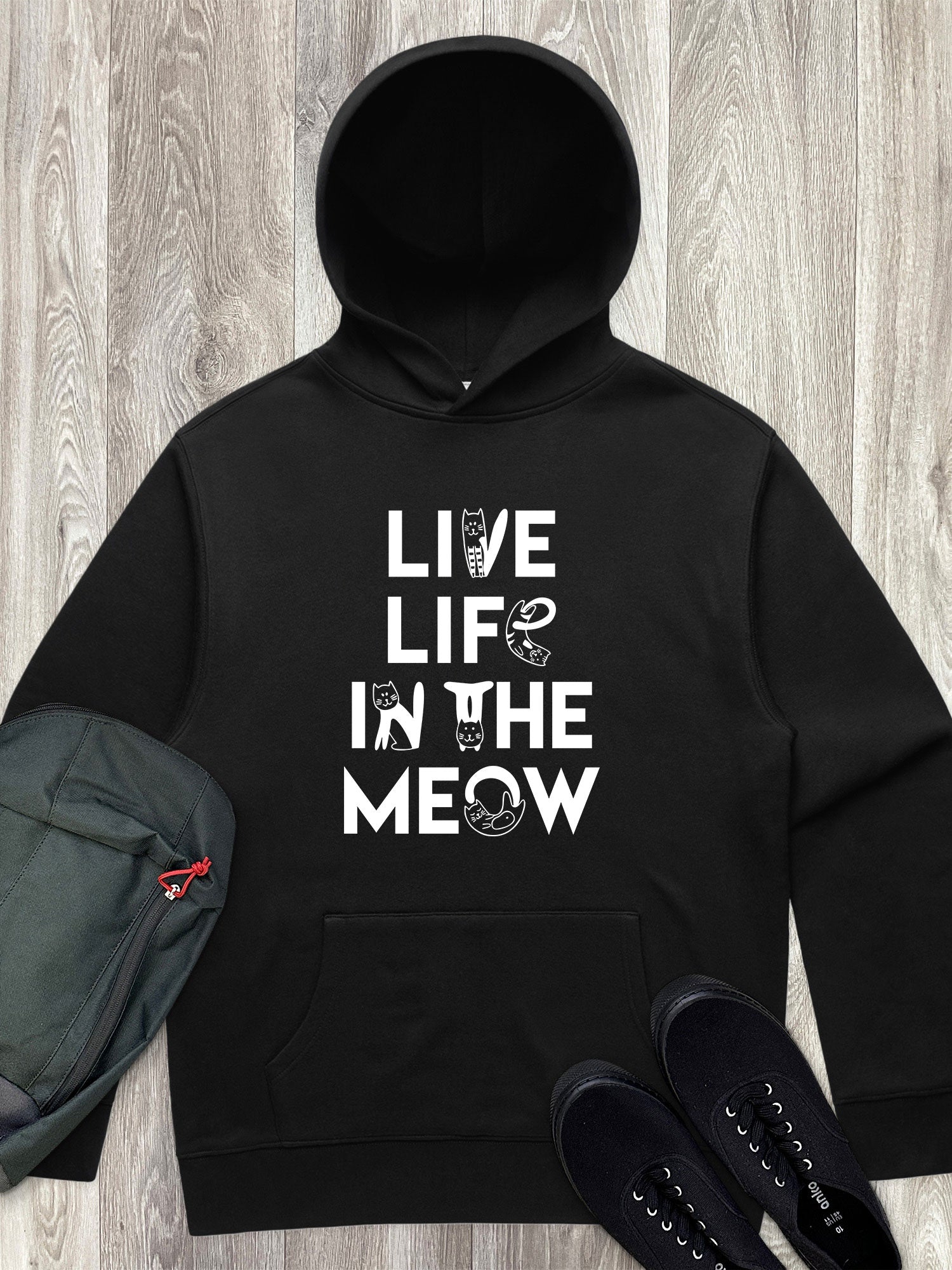 Live Life In The Meow Men's Comfort Hood