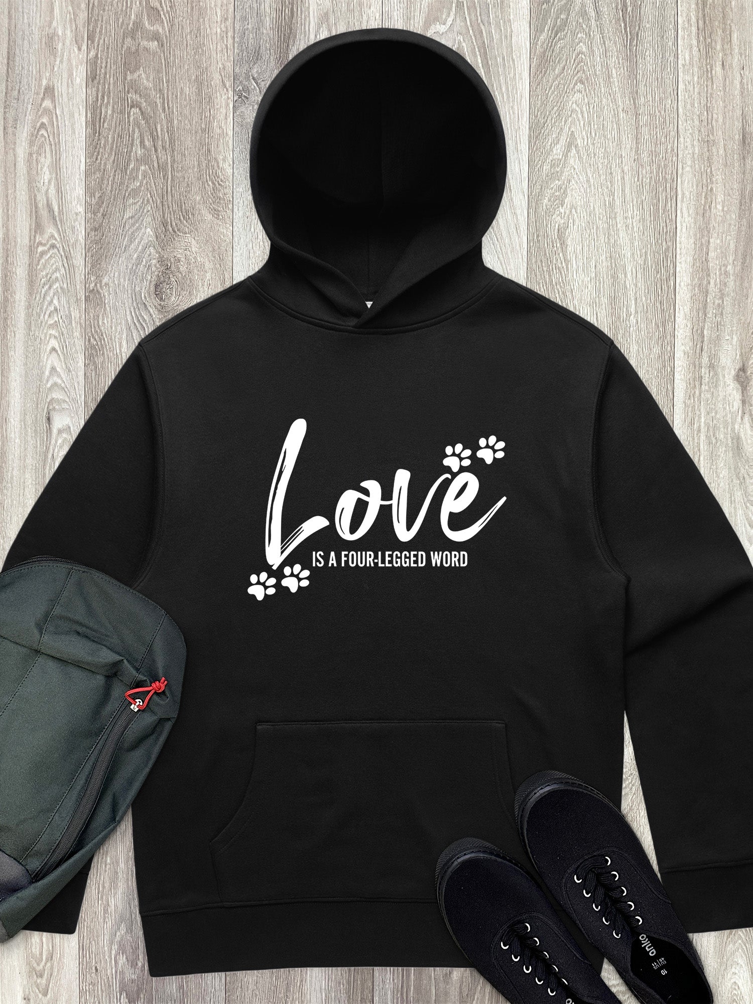 Love Is A Four-Legged Word Men's Comfort Hood