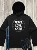 Peace. Love. Cats. Men's Comfort Hood