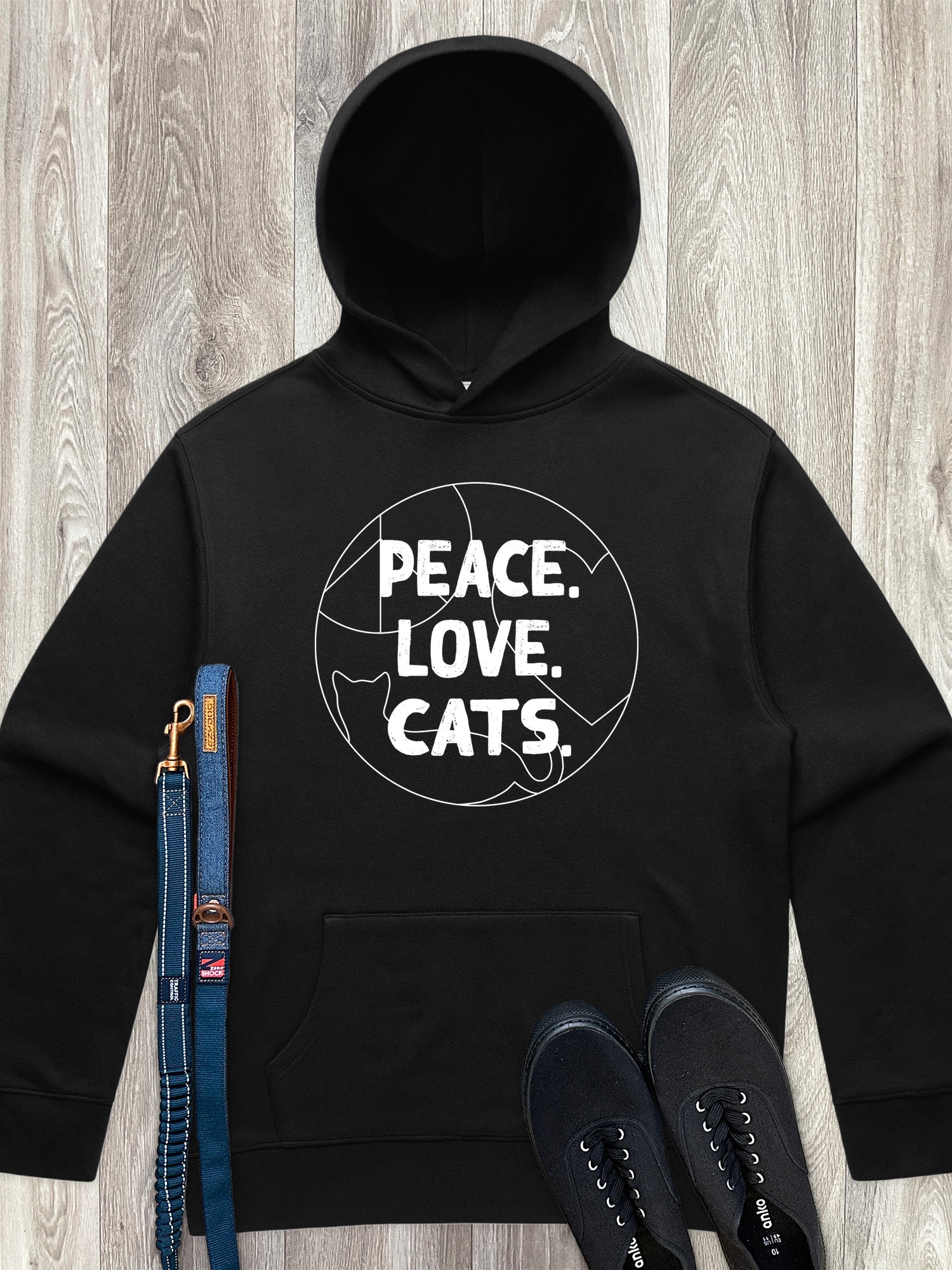 Peace. Love. Cats. Men's Comfort Hood