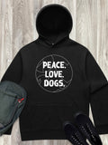 Peace. Love. Dogs. Men's Comfort Hood