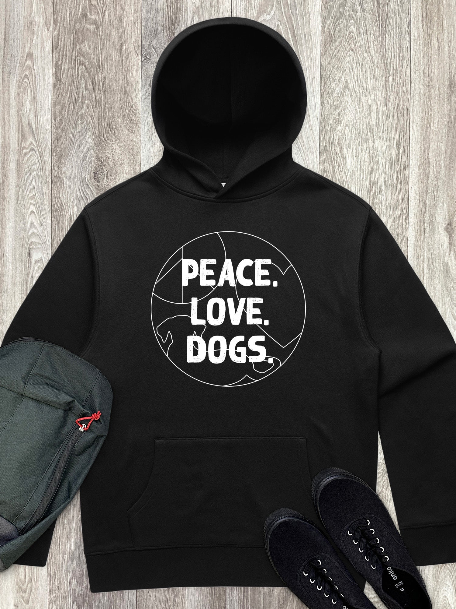 Peace. Love. Dogs. Men's Comfort Hood