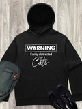 Warning. Easily Distracted By Cats Men's Comfort Hood