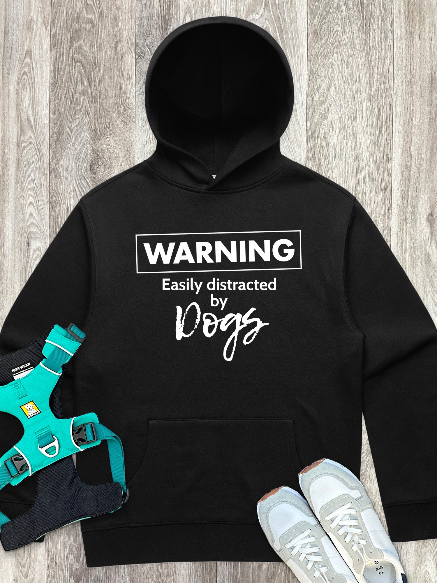 Warning. Easily Distracted By Dogs Men's Comfort Hood