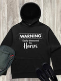 Warning. Easily Distracted By Horses Men's Comfort Hood