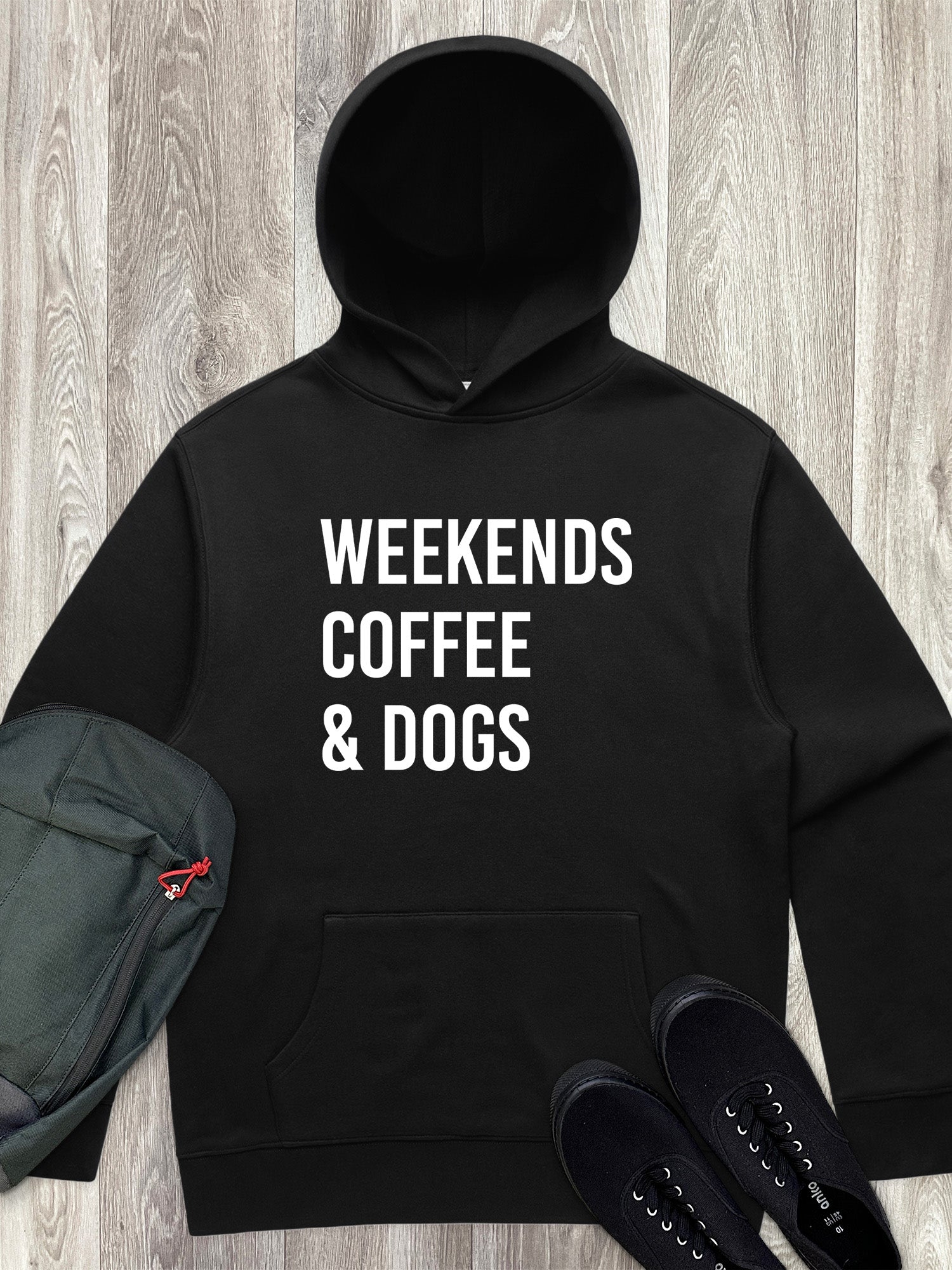 Weekends Coffee & Dogs Men's Comfort Hood