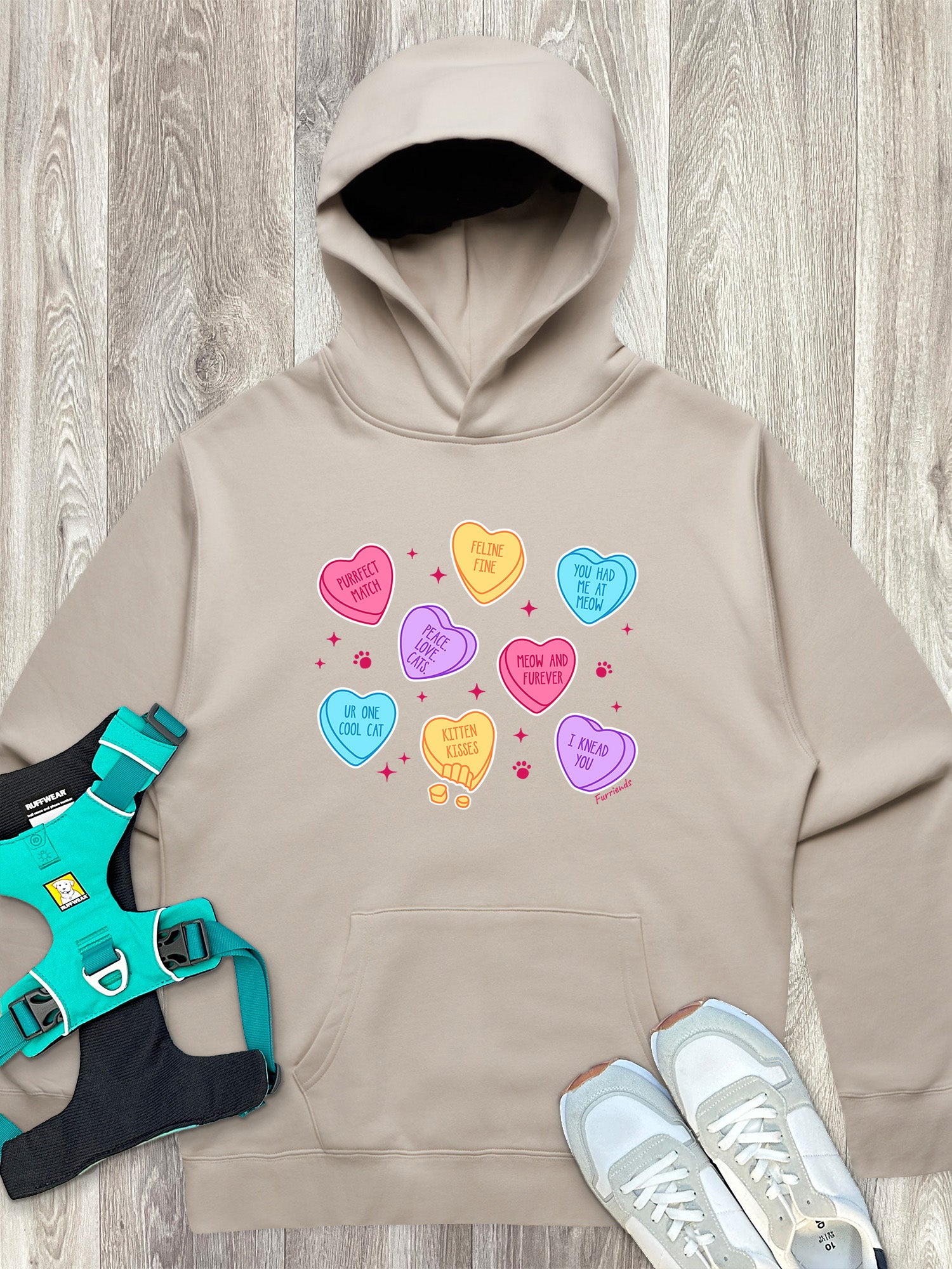 Candy Hearts - Cat Men's Comfort Hood