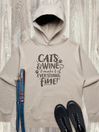 Cats & Wine Make Everything Fine Men's Comfort Hood