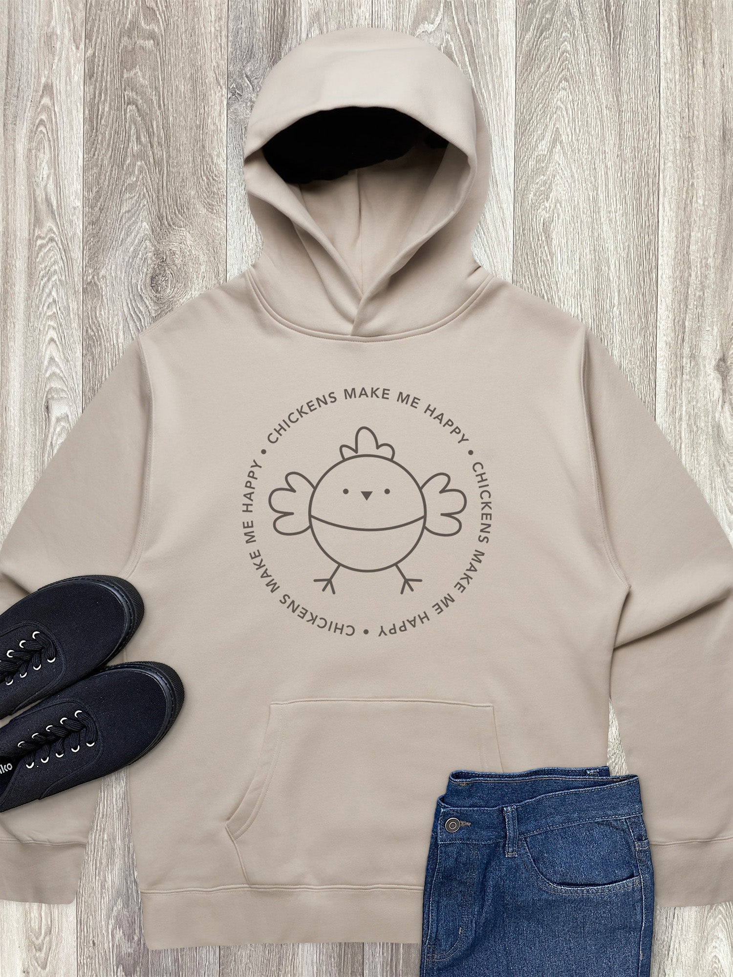 Chickens Make Me Happy Men's Comfort Hood