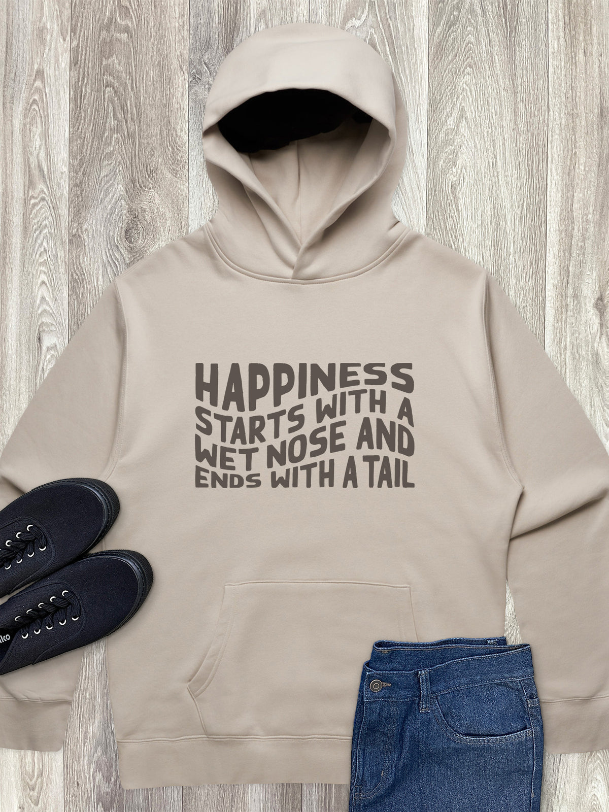 Happiness Starts With A Wet Nose And Ends With A Tail Men&#39;s Comfort Hood