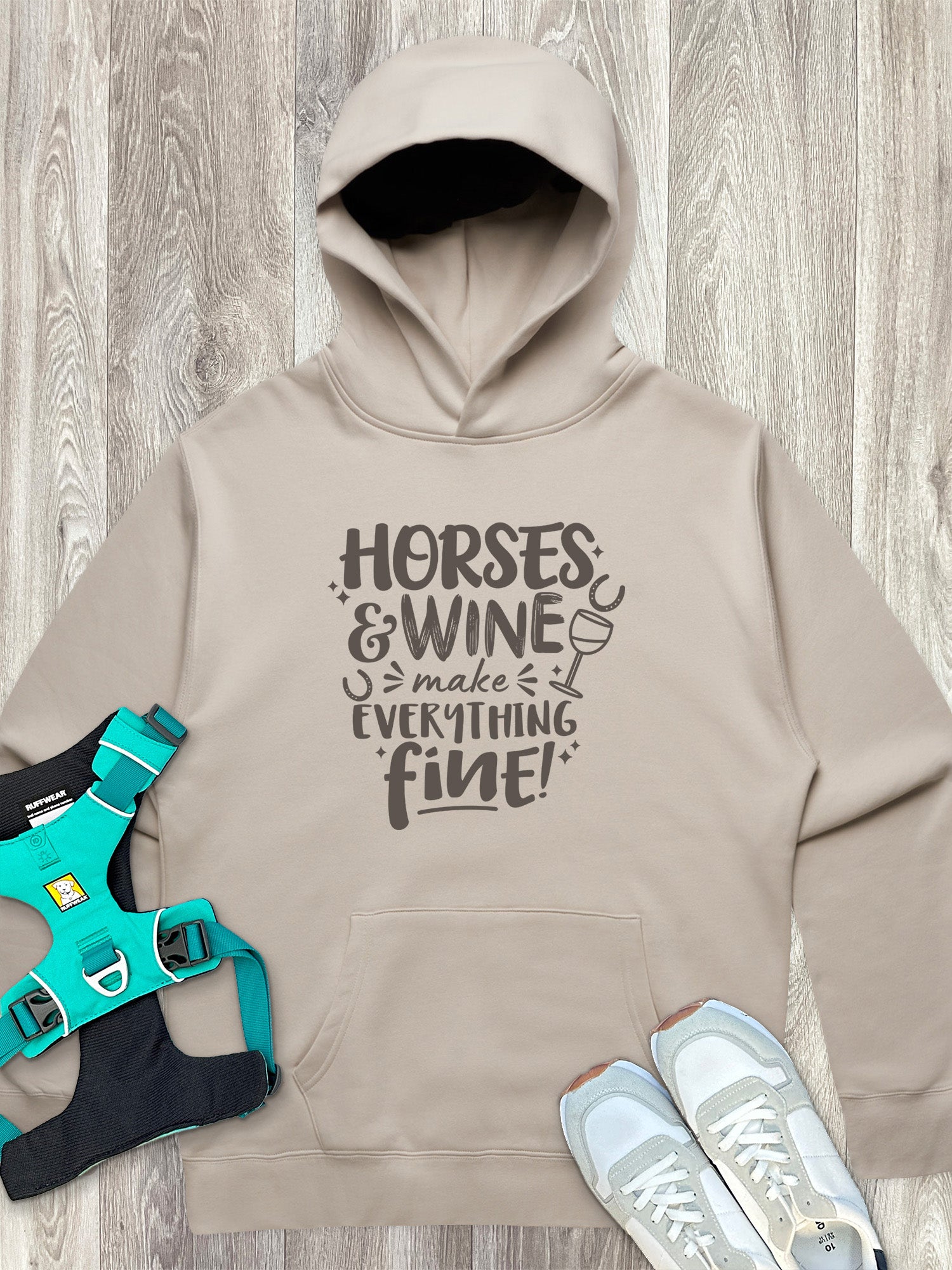 Horses & Wine Make Everything Fine Men's Comfort Hood