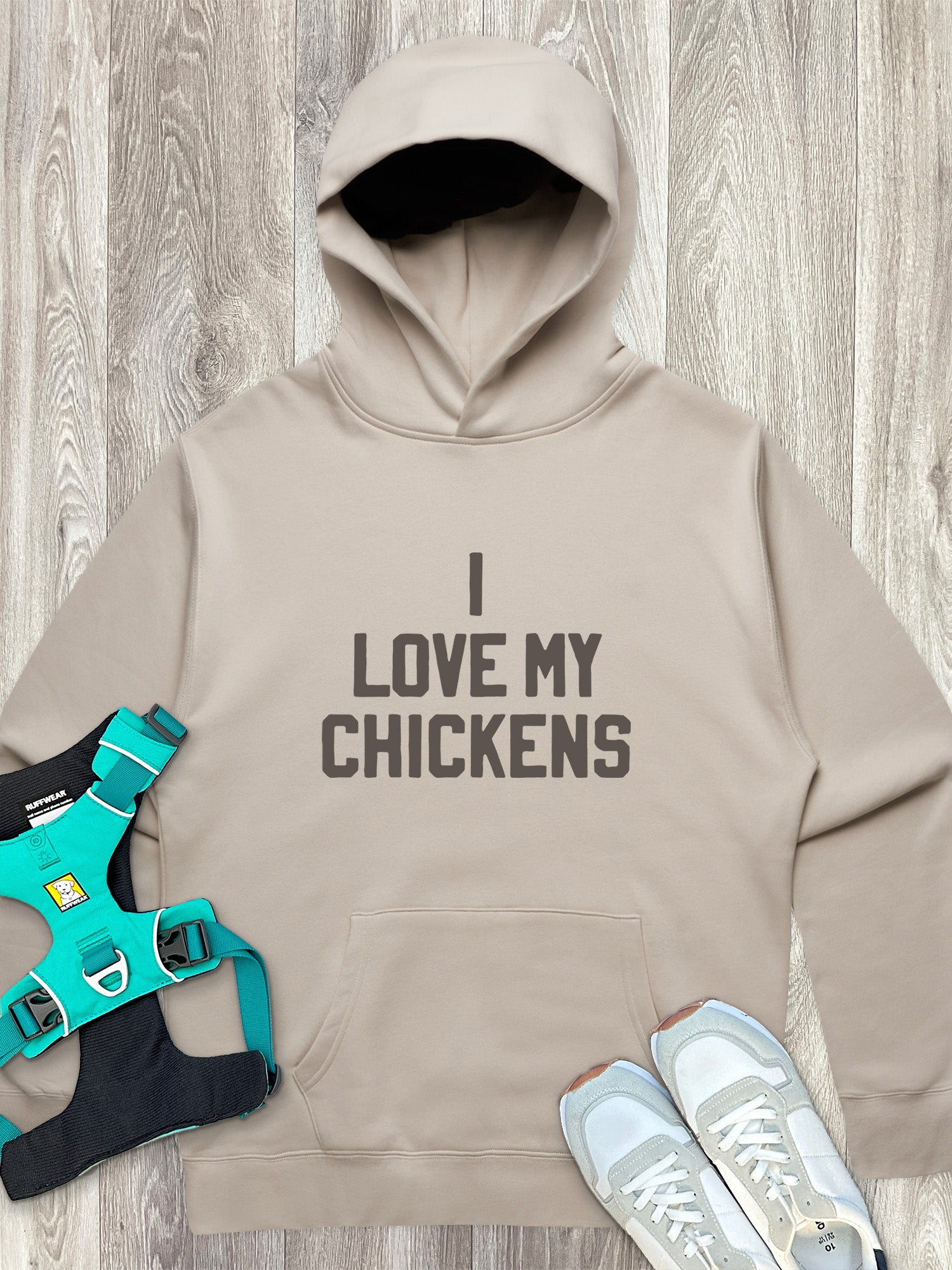 I Love My Chickens Men's Comfort Hood