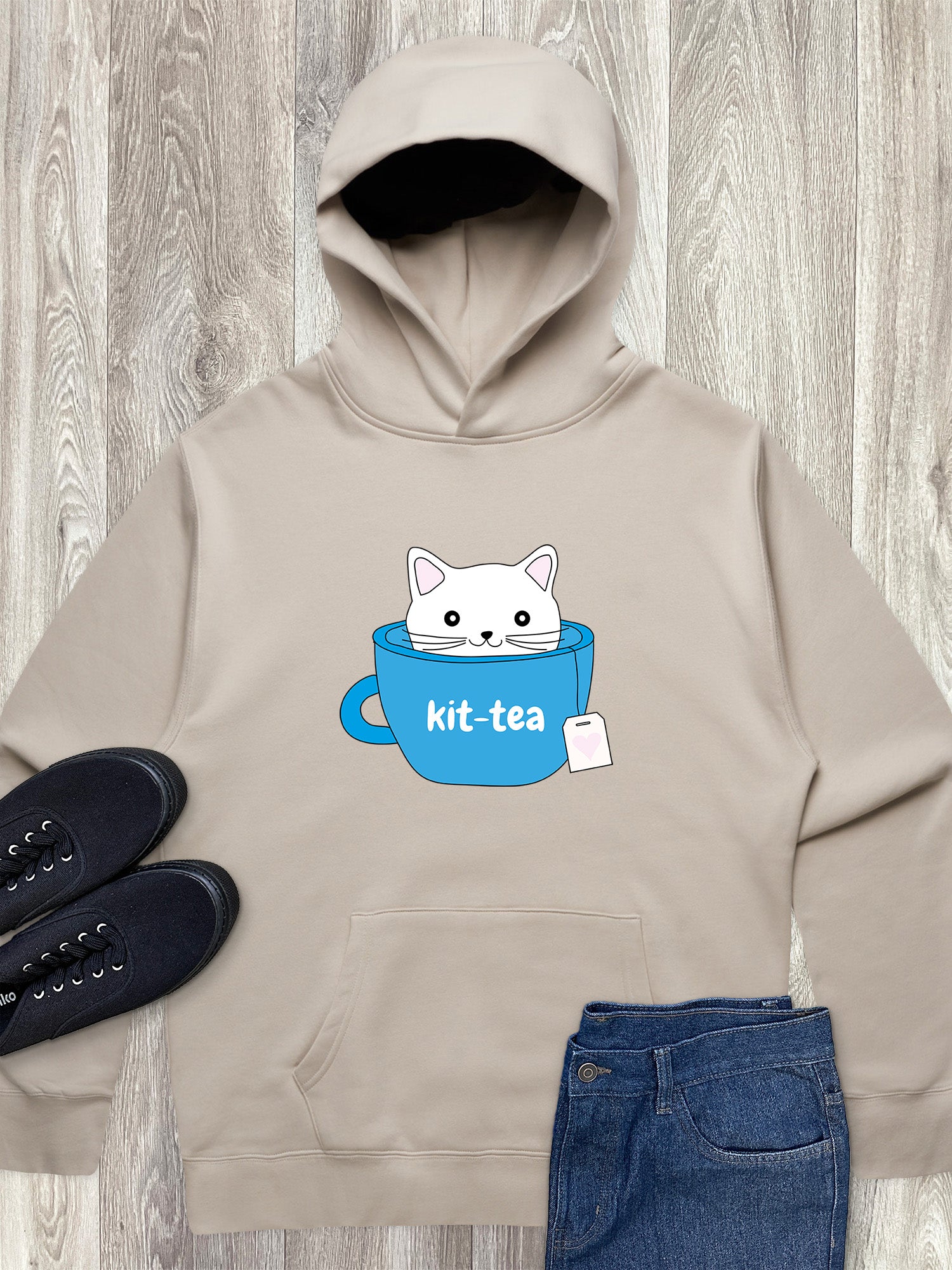 Kit-Tea Cat Men's Comfort Hood