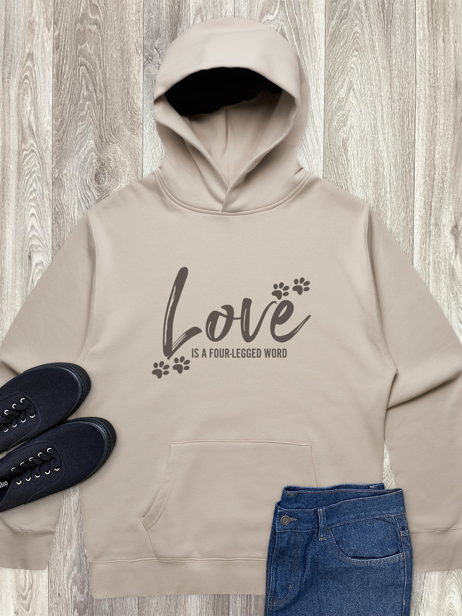 Love Is A Four-Legged Word Men's Comfort Hood