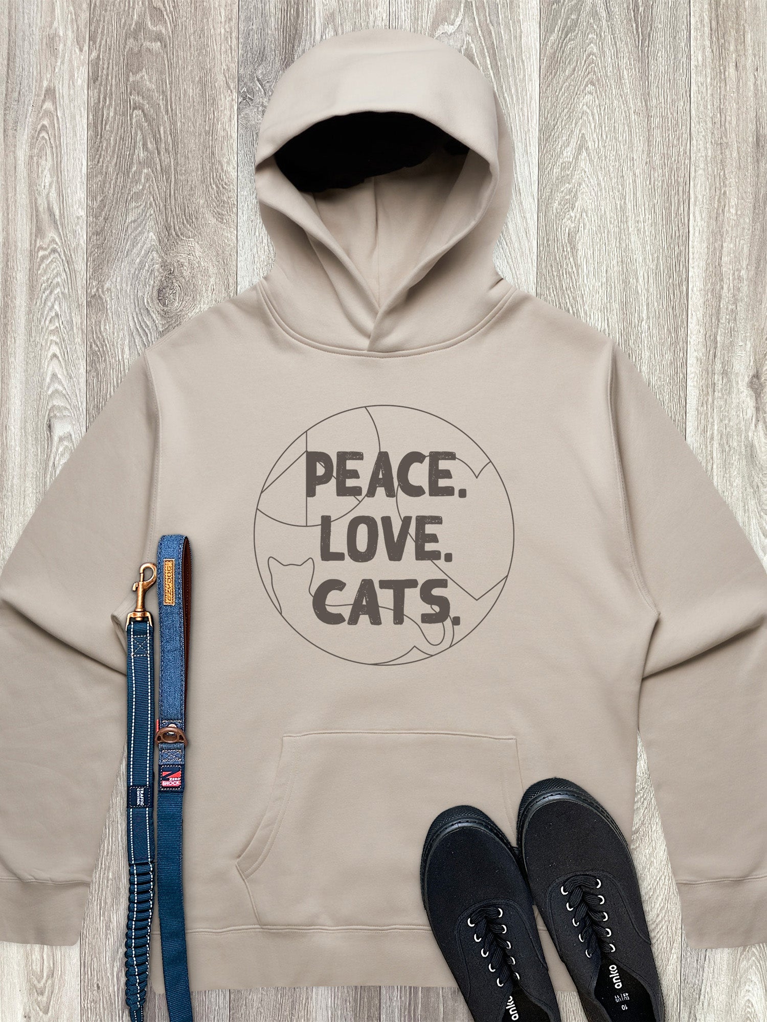 Peace. Love. Cats. Men's Comfort Hood
