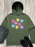 Candy Hearts - Cat Men's Comfort Hood