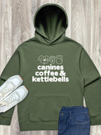 Canines, Coffee & Kettlebells Men's Comfort Hood