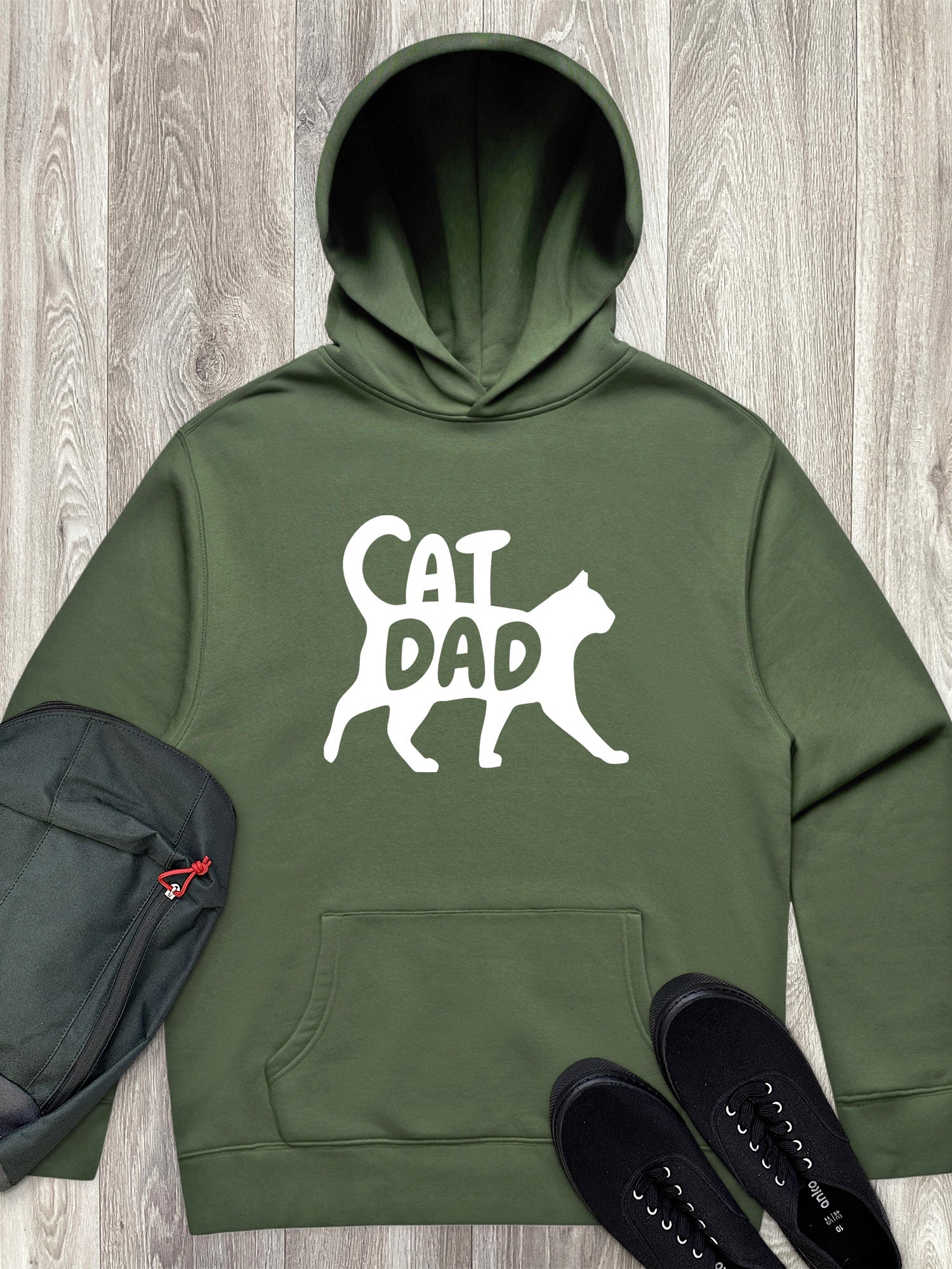 Cat Dad Silhouette Men's Comfort Hood