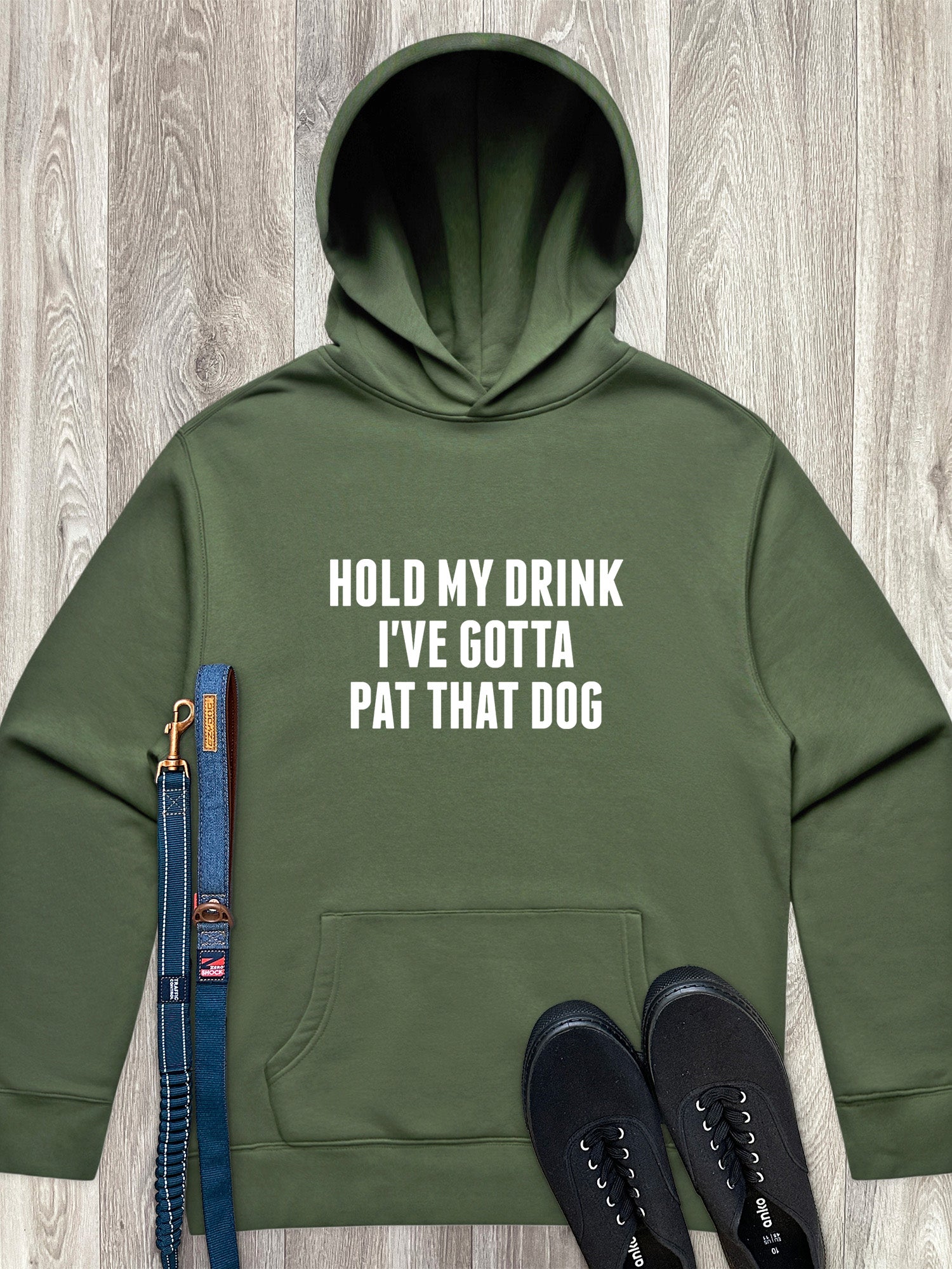 Hold My Drink I've Gotta Pat That Dog Men's Comfort Hood
