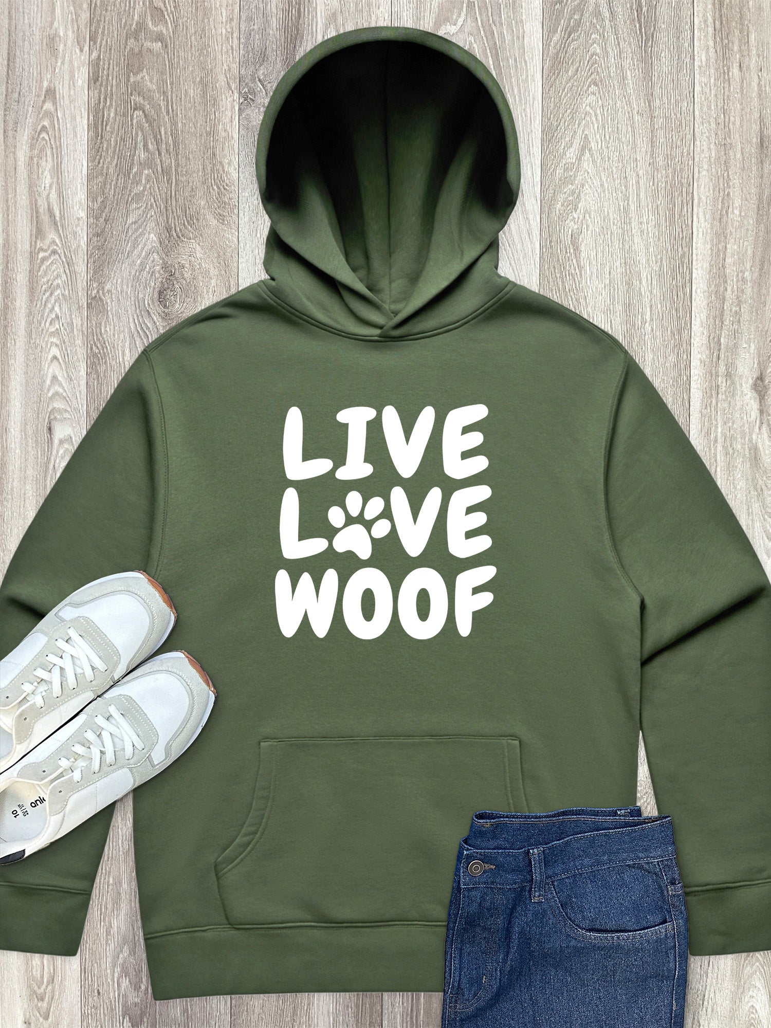 Live Love Woof Men's Comfort Hood