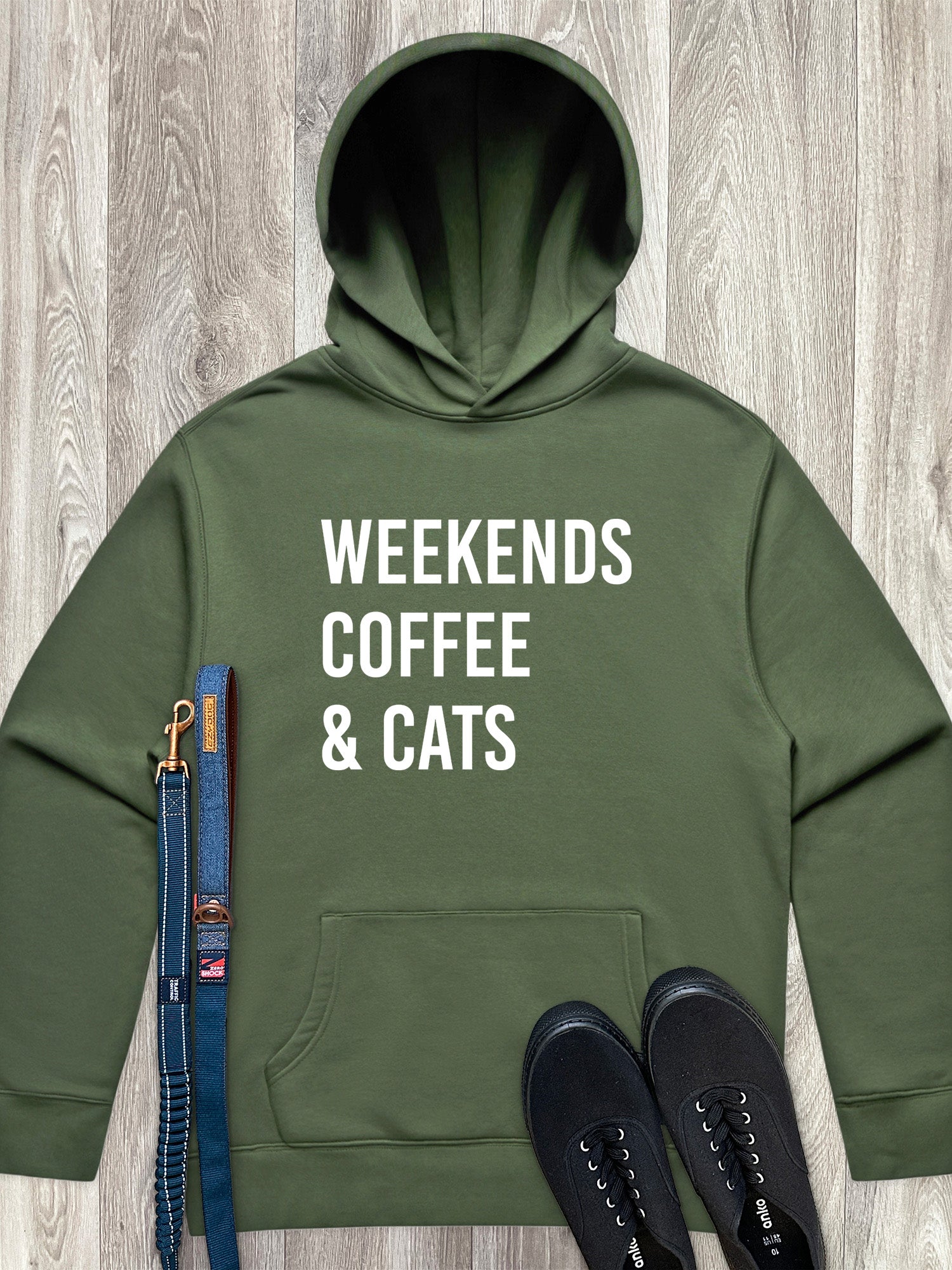 Weekends Coffee & Cats Men's Comfort Hood