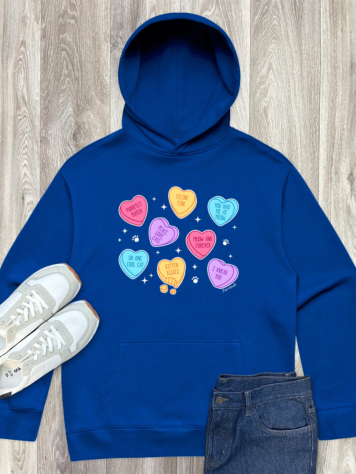 Candy Hearts - Cat Men's Comfort Hood