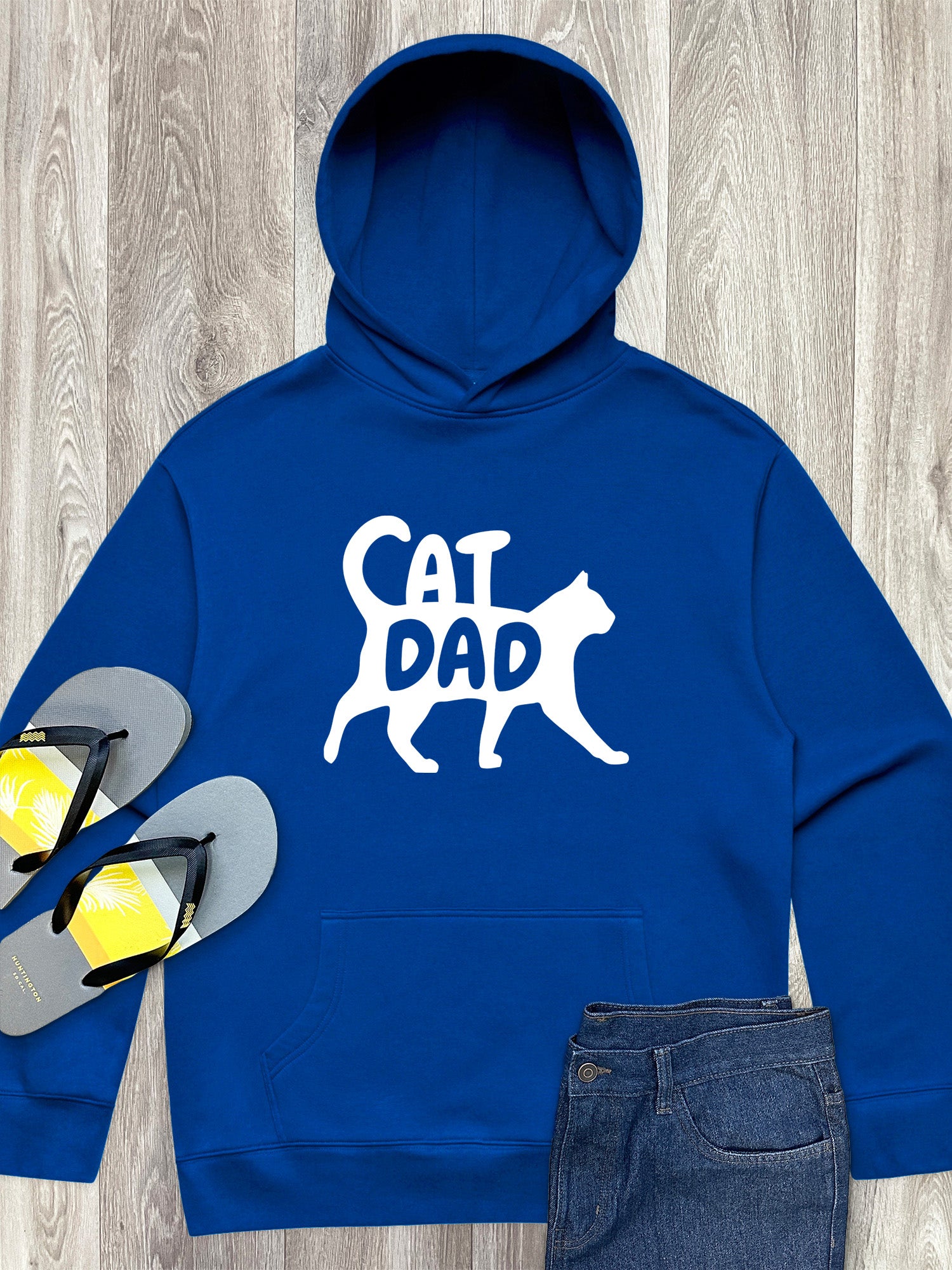 Cat Dad Silhouette Men's Comfort Hood