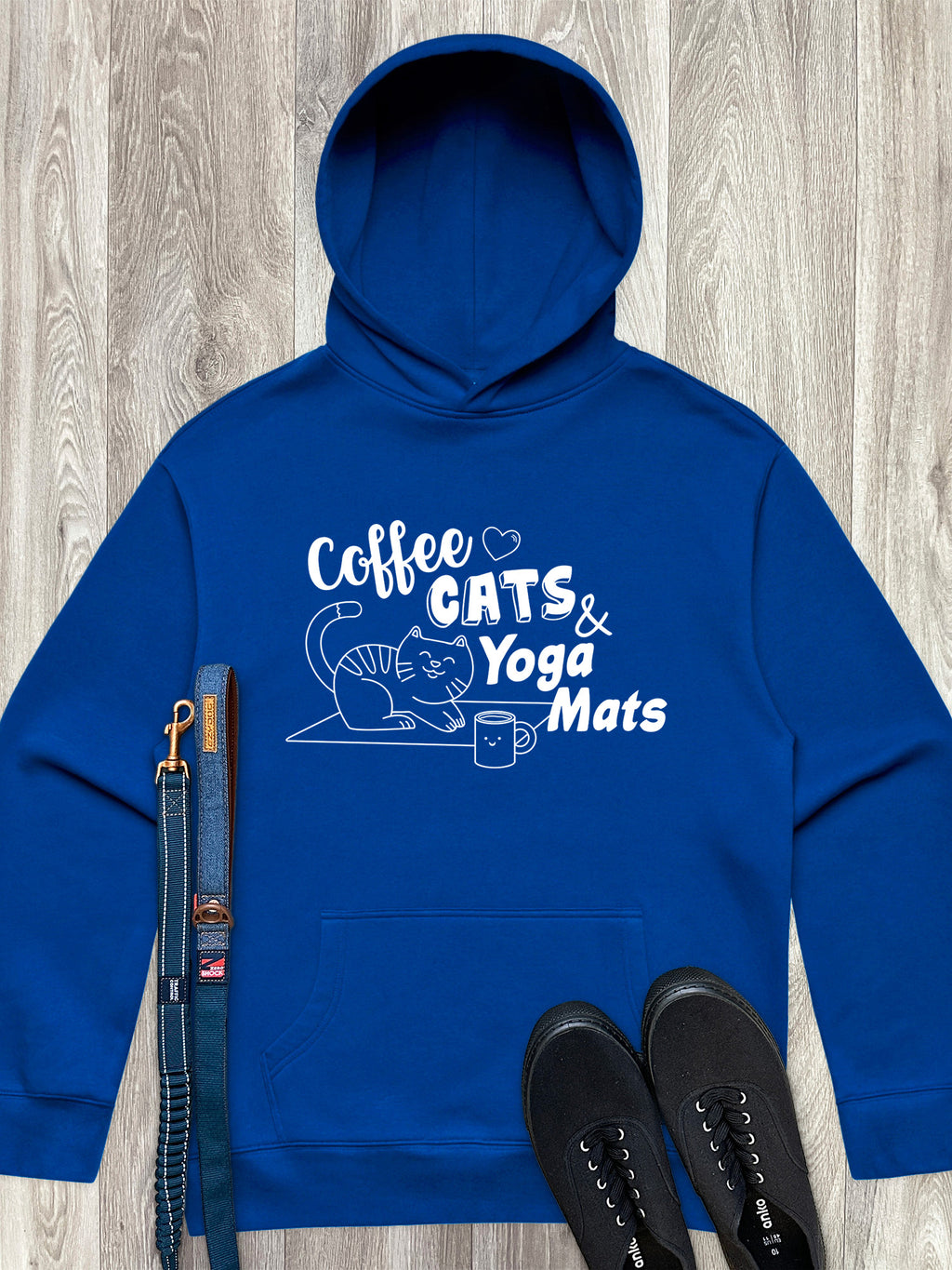Coffee, Cats & Yoga Mats Men's Comfort Hood