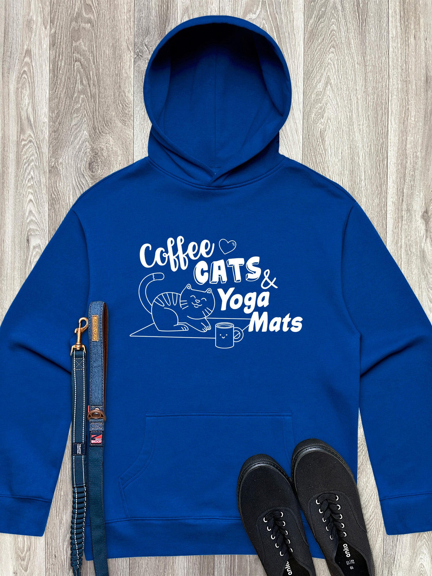 Coffee, Cats & Yoga Mats Men's Comfort Hood