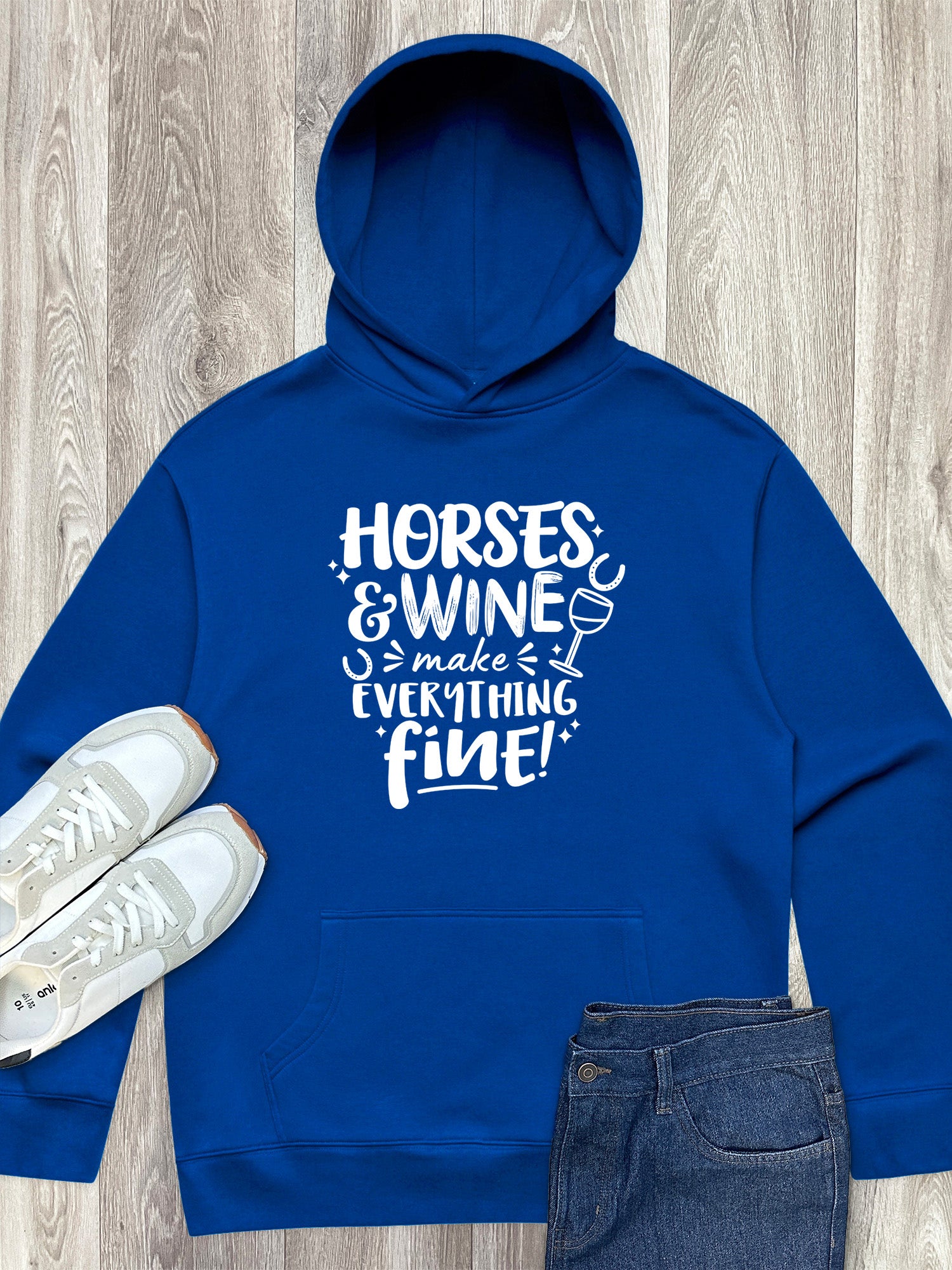 Horses & Wine Make Everything Fine Men's Comfort Hood