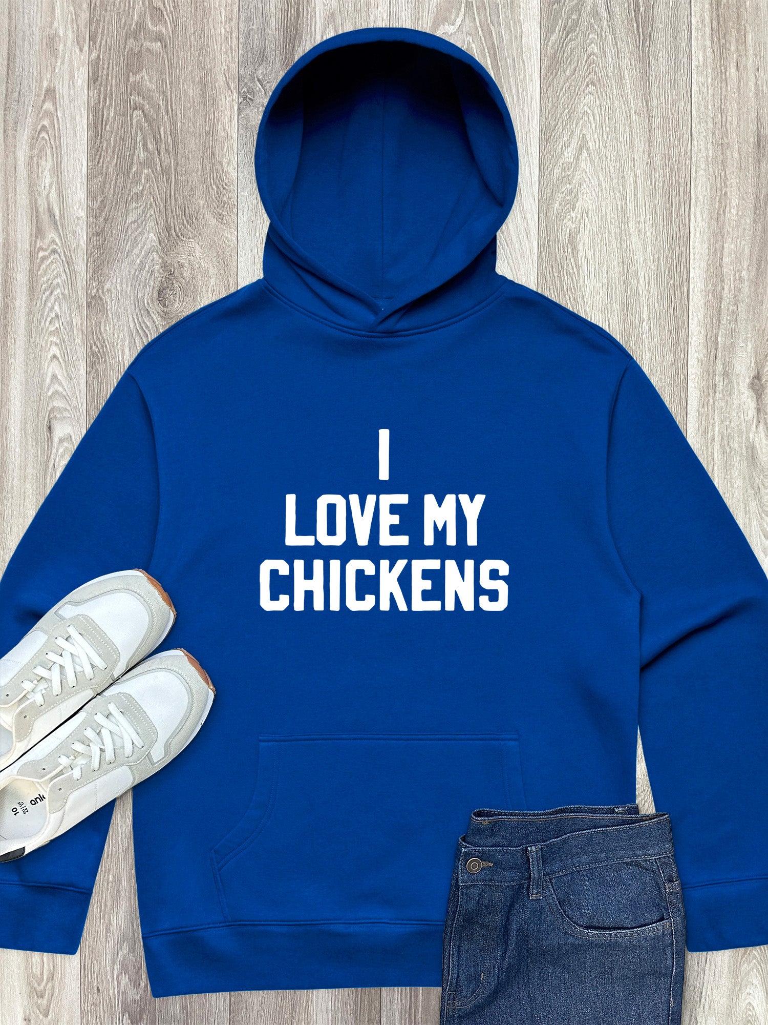 I Love My Chickens Men's Comfort Hood