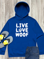 Live Love Woof Men's Comfort Hood