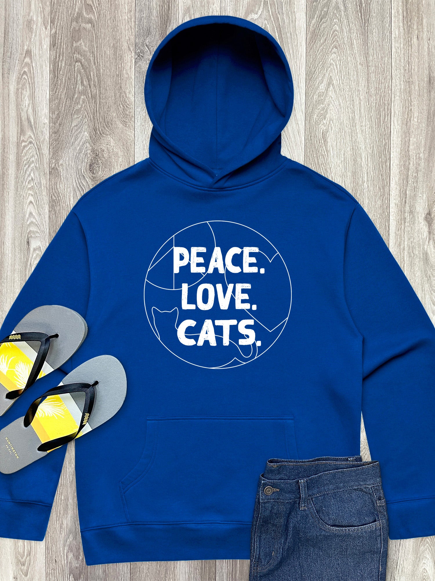 Peace. Love. Cats. Men's Comfort Hood
